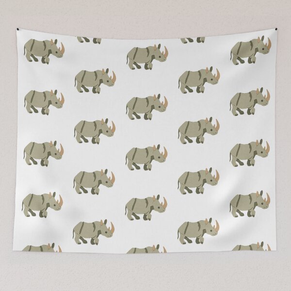 Item preview, Rhino, Adorable Animals Series Minimalist Illustration, Kids Paper Collage designed and sold by SWSandraWechner.