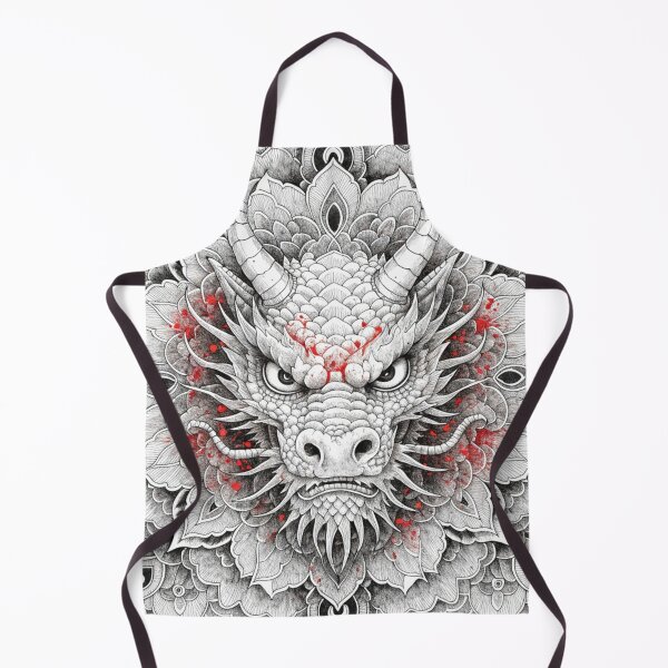 Item preview, Intricate Dragon Mandala – Detailed Black and Grey Floral Dragon Mandala Design designed and sold by Anime9122.