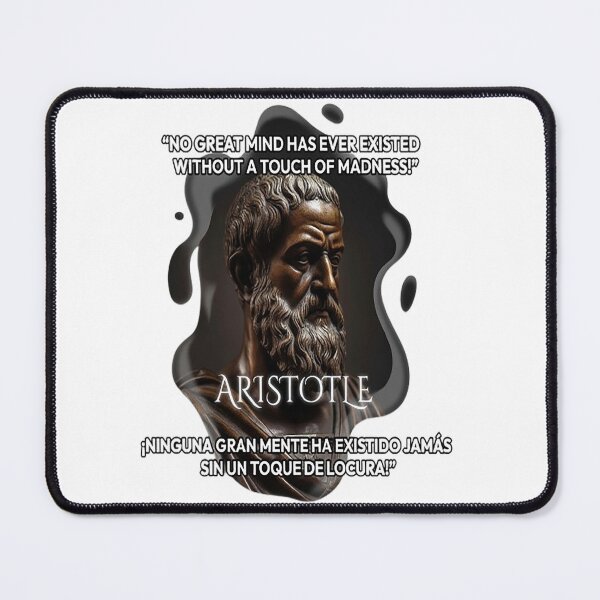 Item preview, Aristotle Quote | "No Great Mind Has Ever Existed Without a Touch of Madness" | Philosophy Madness Art Bilingual ES/EN designed and sold by Alchemy-Forge.
