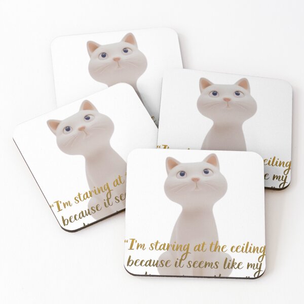 Item preview, Suspicious Cat.I'm staring at the ceiling because it seems like my dinner is up there. designed and sold by MerchWSzpilkach.