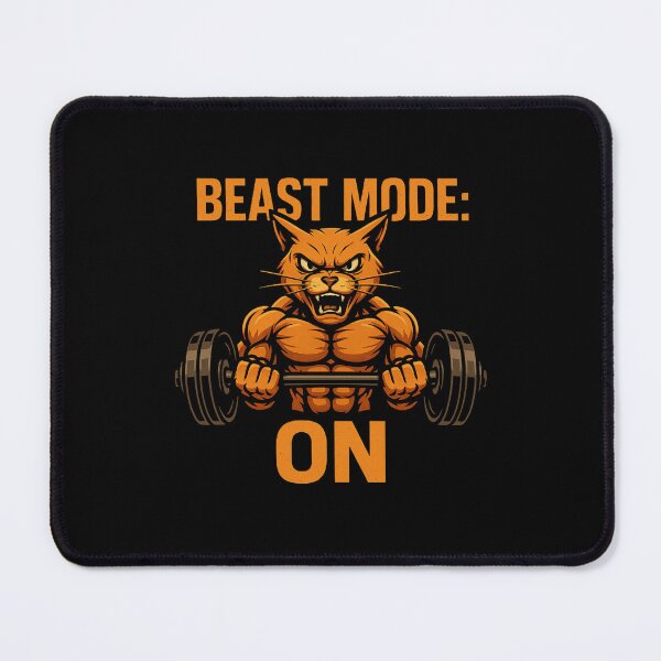 Item preview, Beast Mode Cat Gym, Aggressive Workout Cat designed and sold by AYACHI90.