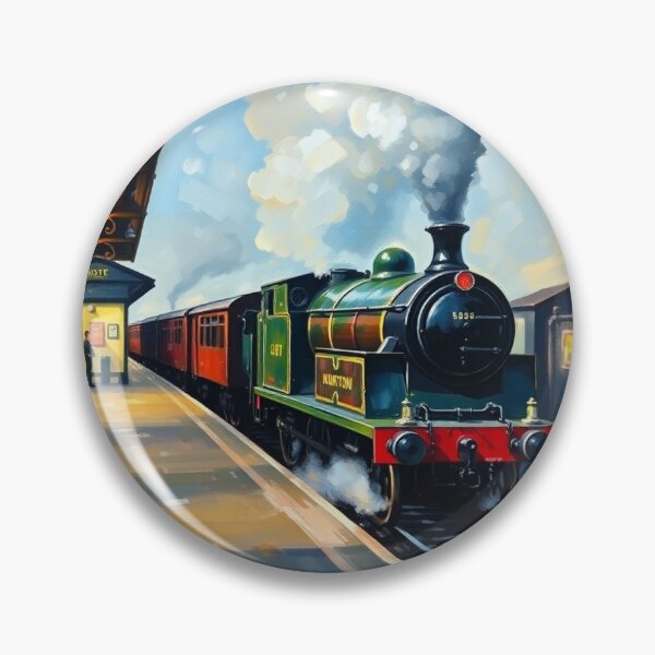 Item preview, Wootton station, with a steam train. designed and sold by oldMastersofart.