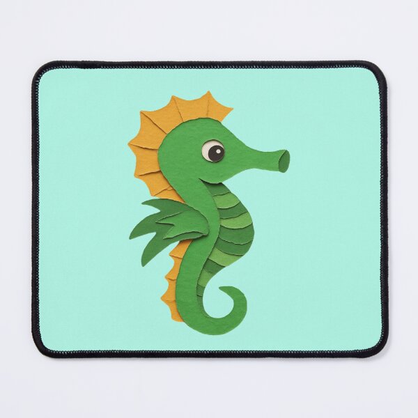 Item preview, Seahorse, Adorable Animals Series Paper Collage Minimalist Illustration designed and sold by SWSandraWechner.