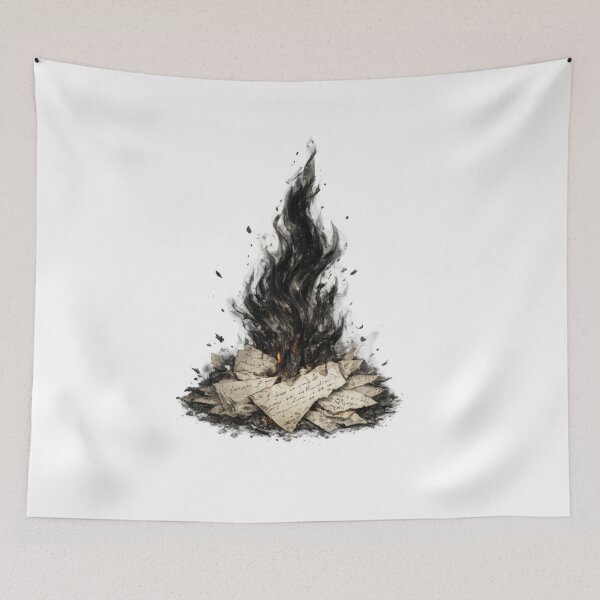 Item preview, Black Flame Rising from Burning Letters designed and sold by jgvisualarts.
