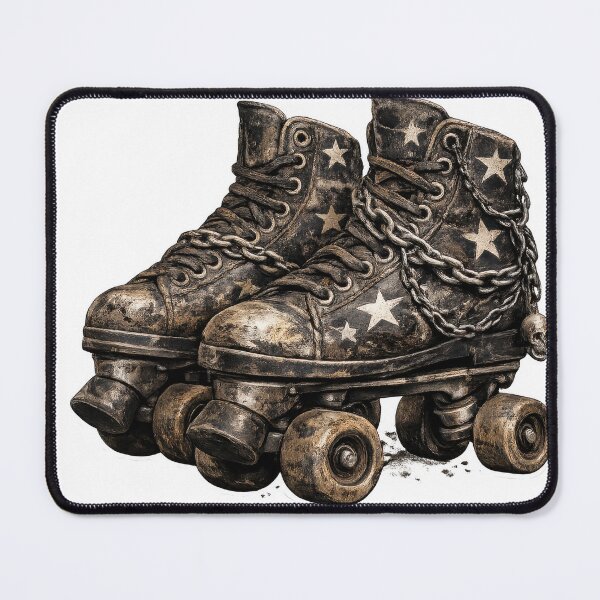 Item preview, Star-Covered Roller Skates with Chains designed and sold by jgvisualarts.