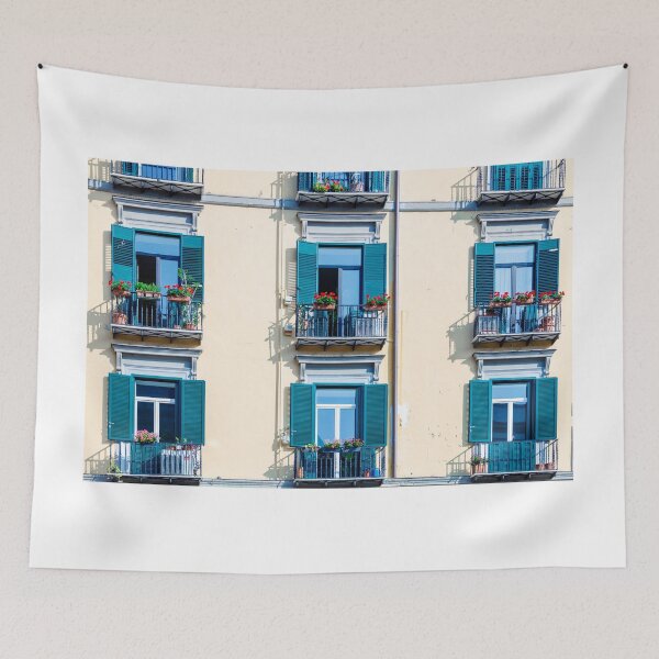 Item preview, Italian Balconies with Green Shutters and Flowers designed and sold by agathamourao.