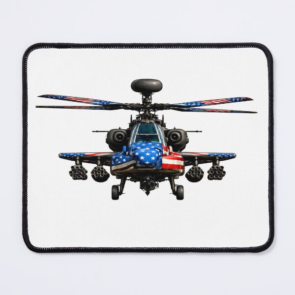 Item preview, USA Flag Painted Combat Helicopter Ah64 Front View designed and sold by Combat Skies.