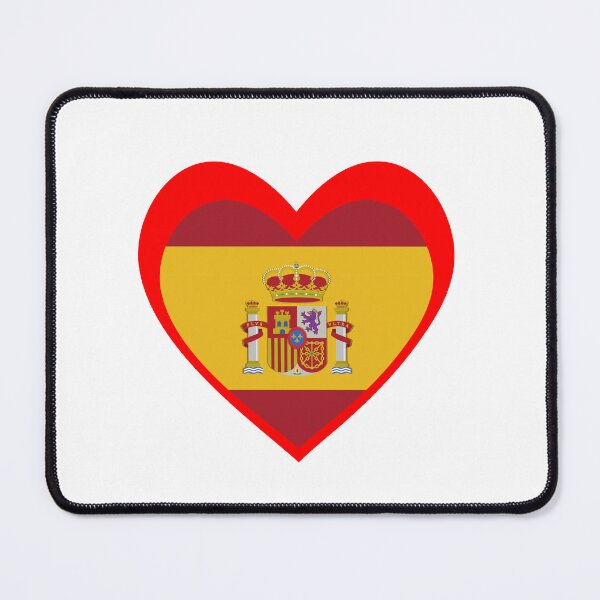Artikelvorschau, Spanien‑Flagge mit rotem Herz entworfen und verkauft von The Best Designs.