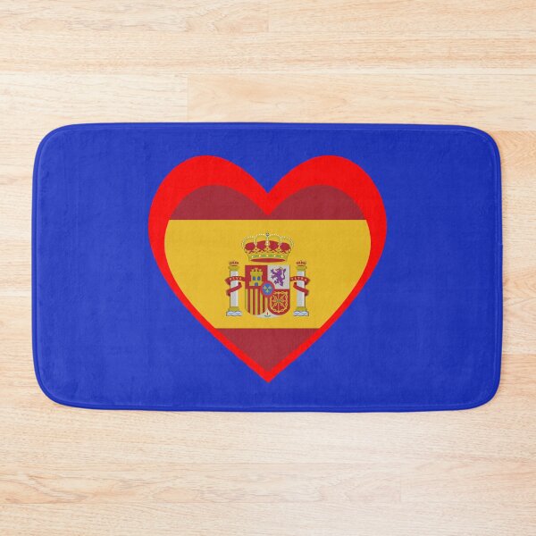 Artikelvorschau, Spanien‑Flagge mit rotem Herz entworfen und verkauft von The Best Designs.