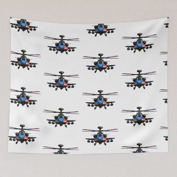 Item preview, USA Flag Painted Combat Helicopter Ah64 Front View designed and sold by Combat Skies.