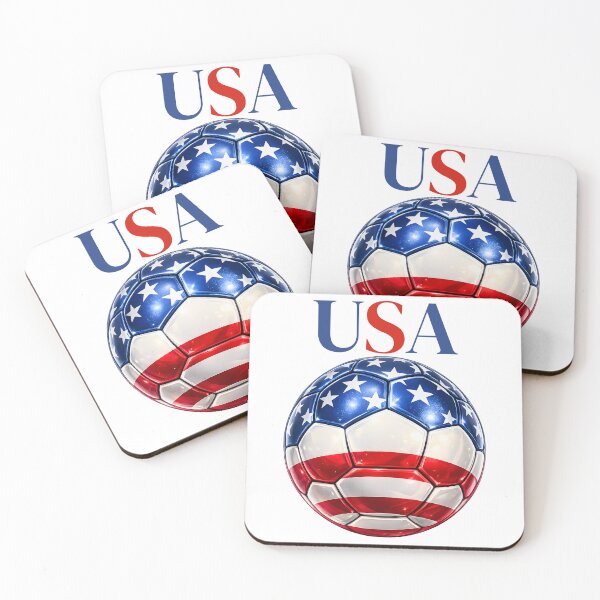 Item preview, USA Soccer Ball Red White Blue Football Design Patriotic Sports Gift designed and sold by ArtSpark Studio.