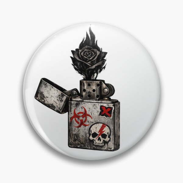 Item preview, Distressed Lighter with Black Rose Flame designed and sold by jgvisualarts.