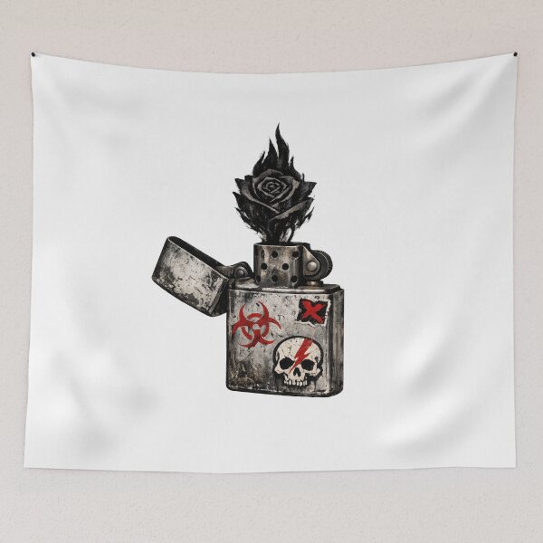 Item preview, Distressed Lighter with Black Rose Flame designed and sold by jgvisualarts.