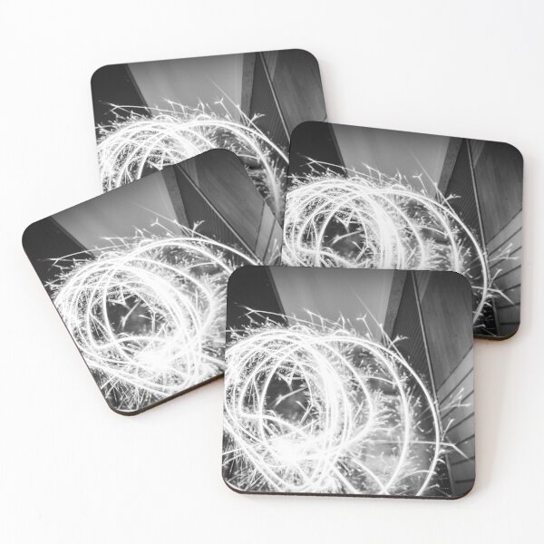 Item preview, Black and White Sparkler Light Painting Abstract designed and sold by agathamourao.