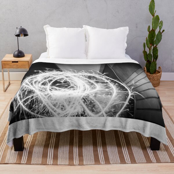 Item preview, Black and White Sparkler Light Painting Abstract designed and sold by agathamourao.