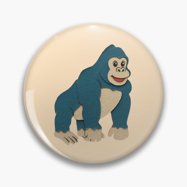 Item preview, Gorilla, Adorable Animals Series Minimalist Illustration, Kids Paper Collage designed and sold by SWSandraWechner.