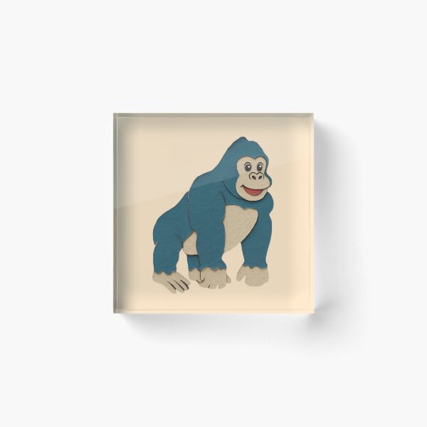 Item preview, Gorilla, Adorable Animals Series Minimalist Illustration, Kids Paper Collage designed and sold by SWSandraWechner.