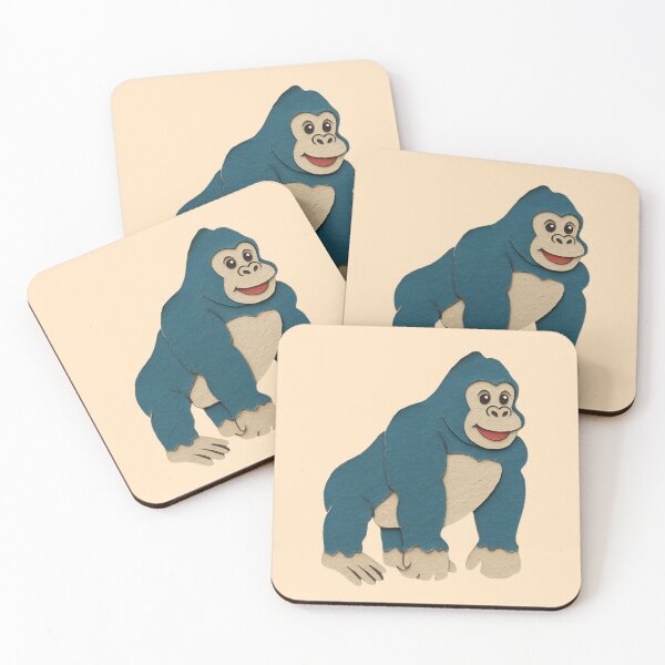 Item preview, Gorilla, Adorable Animals Series Minimalist Illustration, Kids Paper Collage designed and sold by SWSandraWechner.