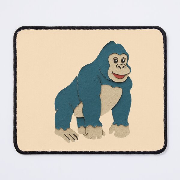 Item preview, Gorilla, Adorable Animals Series Minimalist Illustration, Kids Paper Collage designed and sold by SWSandraWechner.