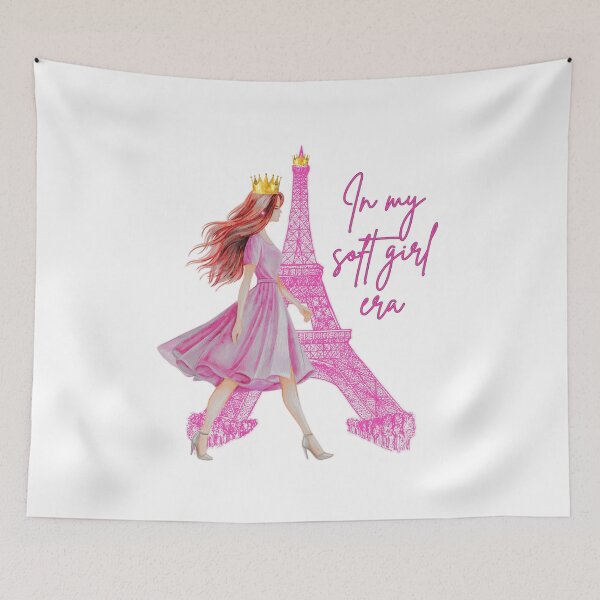 Item preview, In My Soft Girl Era Paris Aesthetic – Feminine Eiffel Tower Queen Design designed and sold by Daily Mood Studio.
