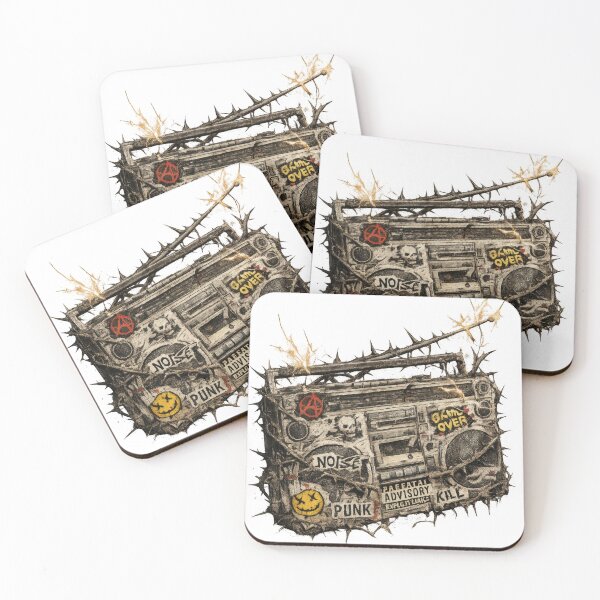 Item preview, Thorn-Wrapped Punk Boombox designed and sold by jgvisualarts.