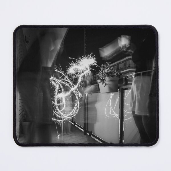 Item preview, Black and White Sparkler Light Painting Abstract designed and sold by agathamourao.