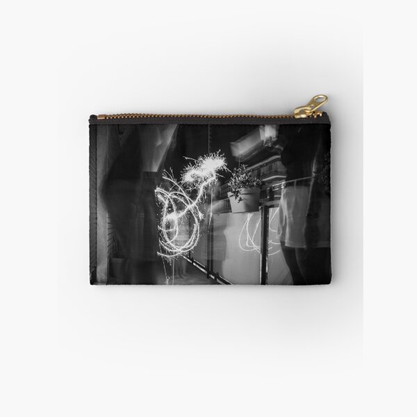 Item preview, Black and White Sparkler Light Painting Abstract designed and sold by agathamourao.