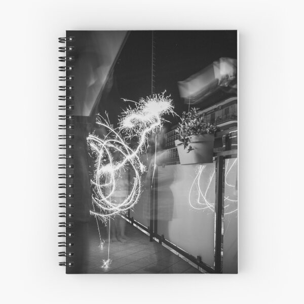 Item preview, Black and White Sparkler Light Painting Abstract designed and sold by agathamourao.