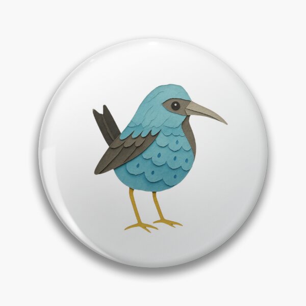 Item preview, Cute Blue Bird, Paper Collage Kids Illustration  designed and sold by SWSandraWechner.