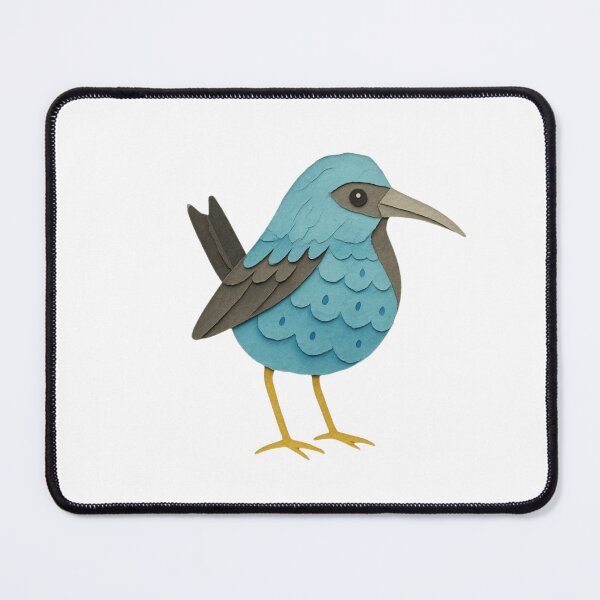 Item preview, Cute Blue Bird, Paper Collage Kids Illustration  designed and sold by SWSandraWechner.