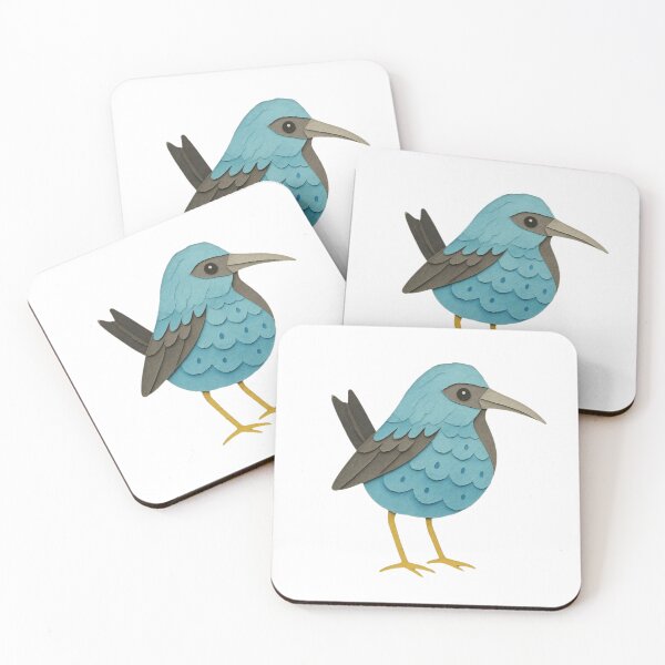 Item preview, Cute Blue Bird, Paper Collage Kids Illustration  designed and sold by SWSandraWechner.
