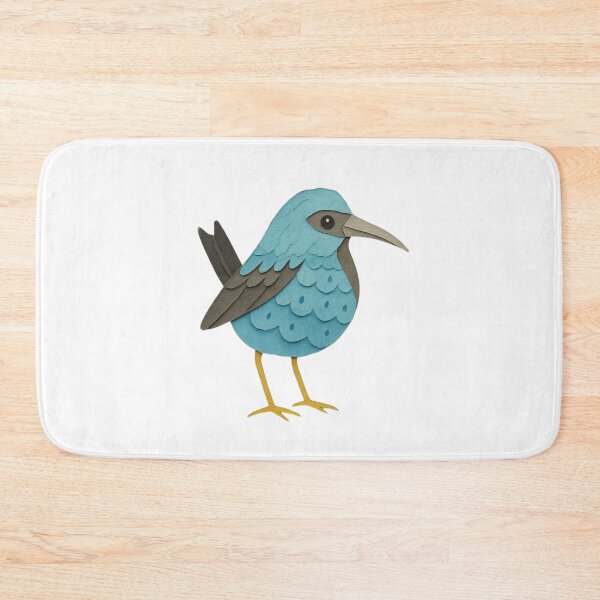 Item preview, Cute Blue Bird, Paper Collage Kids Illustration  designed and sold by SWSandraWechner.