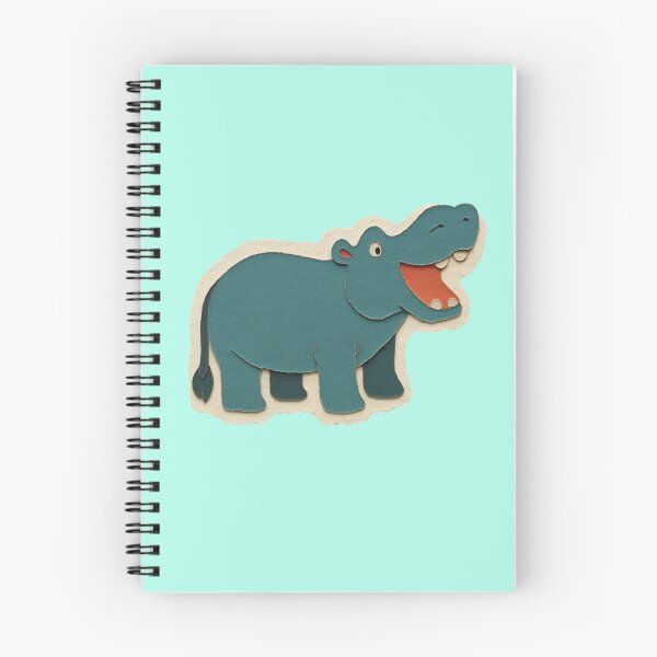 Item preview, Hippo, Adorable Animals Series, Minimalist Illustration, Kids Paper Collage designed and sold by SWSandraWechner.