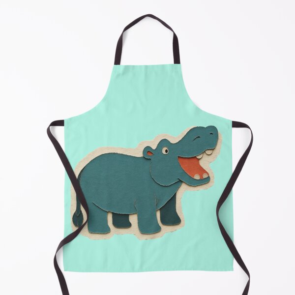 Item preview, Hippo, Adorable Animals Series, Minimalist Illustration, Kids Paper Collage designed and sold by SWSandraWechner.