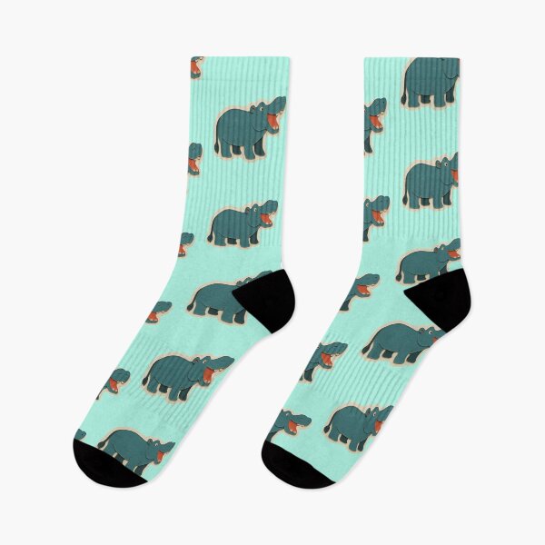 Item preview, Hippo, Adorable Animals Series, Minimalist Illustration, Kids Paper Collage designed and sold by SWSandraWechner.