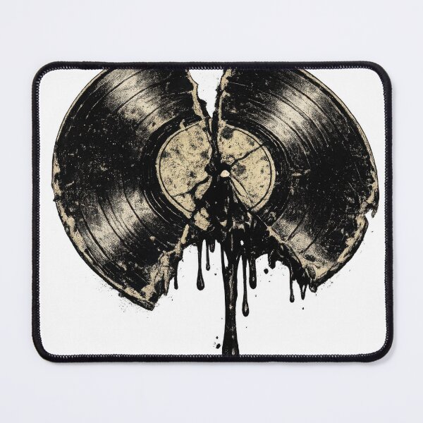 Item preview, Broken Vinyl Record with Dripping Black Wax designed and sold by jgvisualarts.