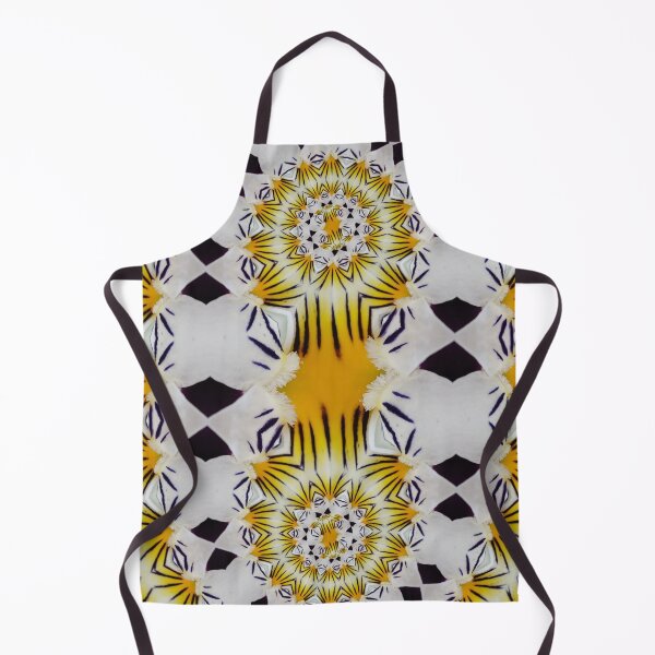 Aperçu de l'œuvre Yellow Black Floral Pattern – Hypnotic Kaleidoscope Design créée et vendue par SilentBloomLab.