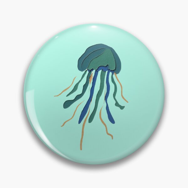 Item preview, Jellyfish, Adorable Animals Series, Minimalist Illustration, Kids Paper Collage designed and sold by SWSandraWechner.