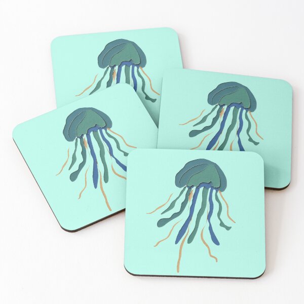 Item preview, Jellyfish, Adorable Animals Series, Minimalist Illustration, Kids Paper Collage designed and sold by SWSandraWechner.