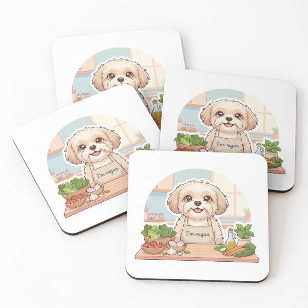 Item preview, Happy Vegan Dog Chef – Cute Kitchen Plant-Based Sticker "I'm vegan" designed and sold by wildbest.