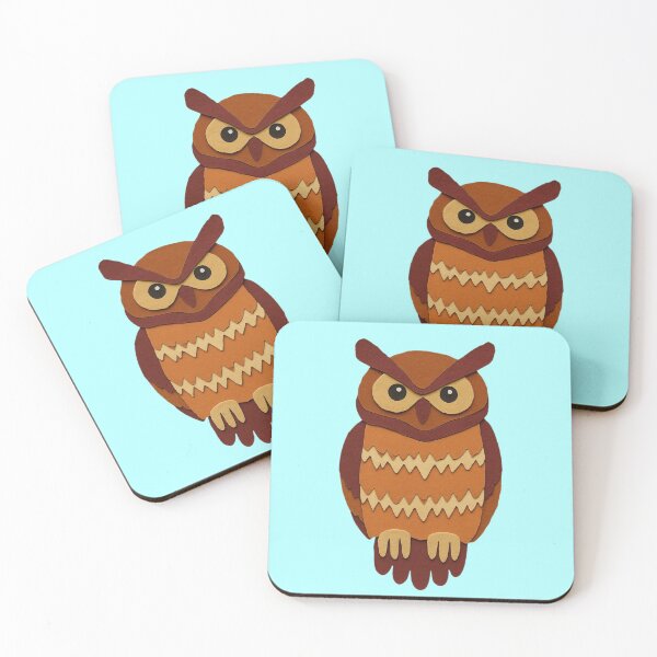 Item preview, Owl, Adorable Animals Series, Minimalist Illustration, Kids Paper Collage designed and sold by SWSandraWechner.