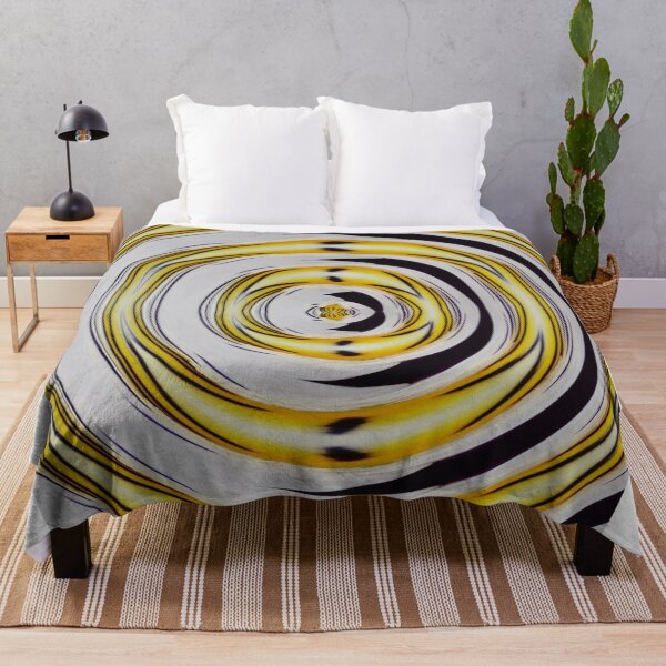 Item preview, Hypnotic Circular Floral Pattern – Abstract Yellow Black Design designed and sold by SilentBloomLab.