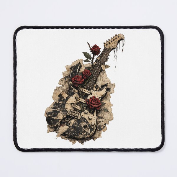 Item preview, Distressed Electric Guitar with Red Roses designed and sold by jgvisualarts.