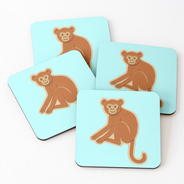 Item preview, Cute Monkey, Adorable Animals Series, Minimalist Illustration, Kids Paper Cut designed and sold by SWSandraWechner.