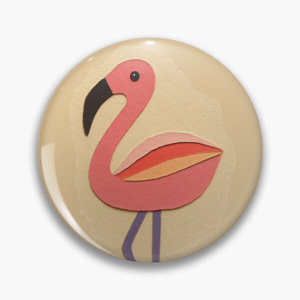 Item preview, Pink Flamingo, Adorable Animals Series, Minimalist Illustration, Kids Paper Collage designed and sold by SWSandraWechner.