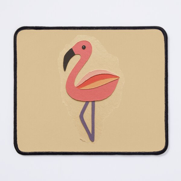 Item preview, Pink Flamingo, Adorable Animals Series, Minimalist Illustration, Kids Paper Collage designed and sold by SWSandraWechner.