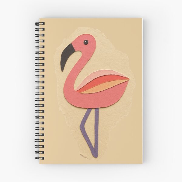 Item preview, Pink Flamingo, Adorable Animals Series, Minimalist Illustration, Kids Paper Collage designed and sold by SWSandraWechner.