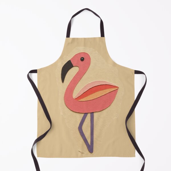 Item preview, Pink Flamingo, Adorable Animals Series, Minimalist Illustration, Kids Paper Collage designed and sold by SWSandraWechner.