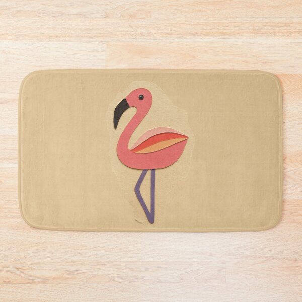 Item preview, Pink Flamingo, Adorable Animals Series, Minimalist Illustration, Kids Paper Collage designed and sold by SWSandraWechner.