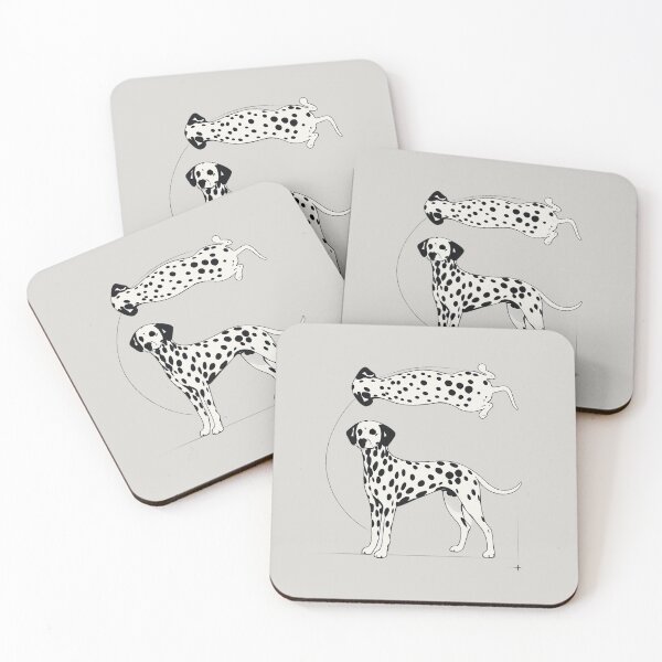 Item preview, Black and White Dalmatian Duo Geometric Dog Design designed and sold by POD DYNASTY.